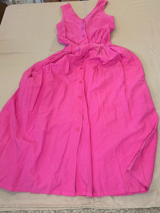 Woolrich Dresses & Skirts - Woolrich Hot Pink Button-Front Sleeveless Cotton Dress